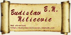 Budislav Milićević vizit kartica